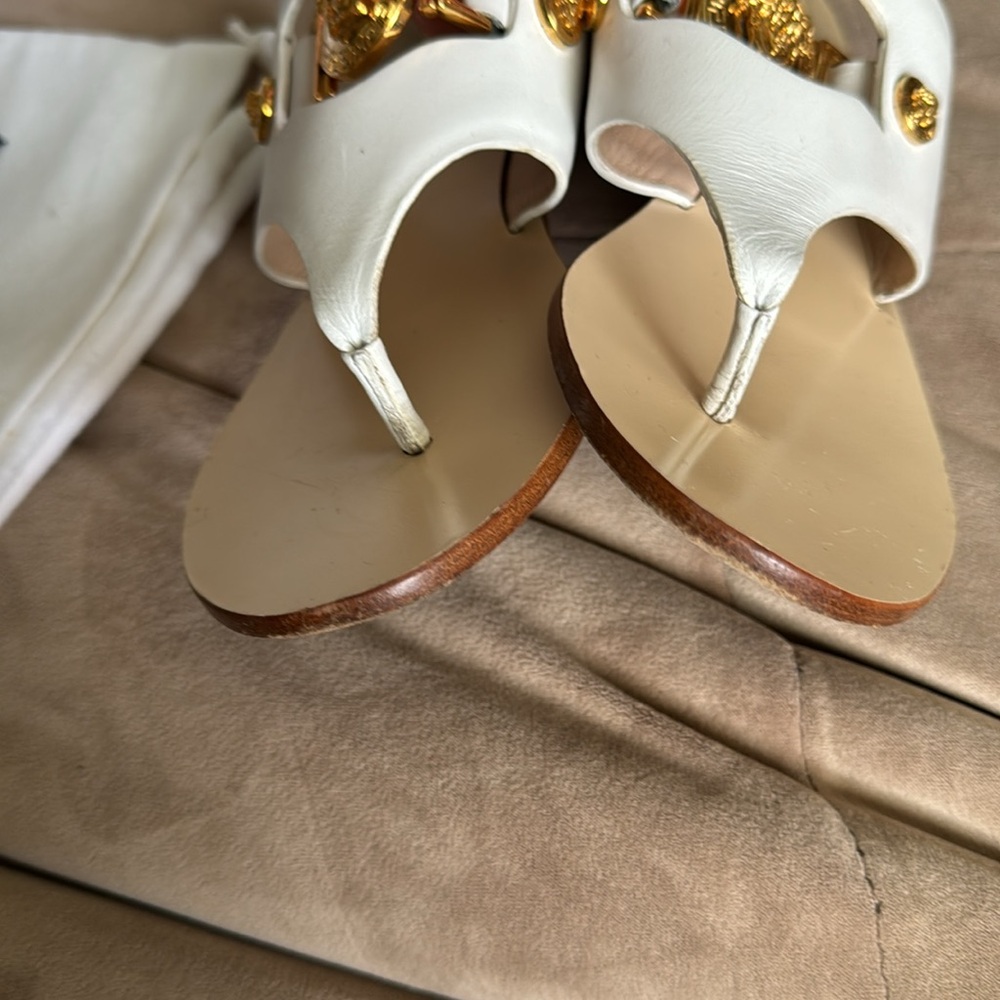 Authentic Versace White gold Medusa sandals 🩴 size 5.5 - Picture 5 of 15